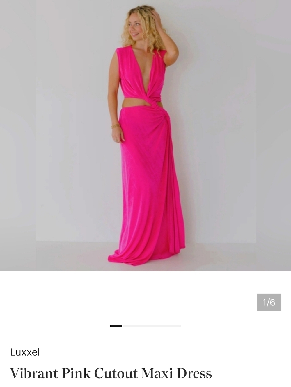 Vibrant Pink Cutout Maxi Dress